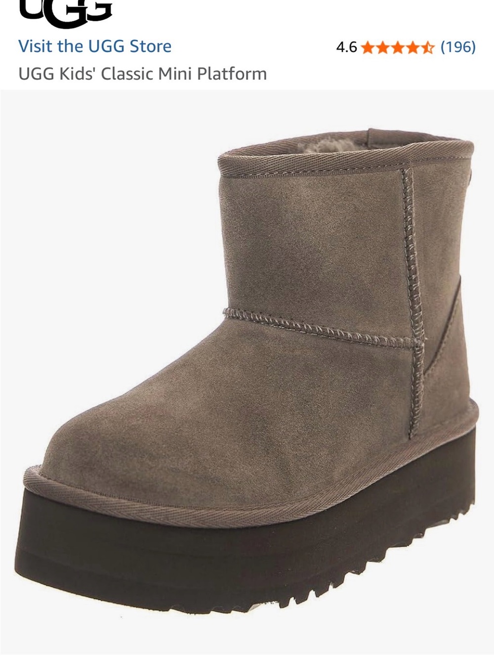 UGG Kids Mini Platform Boot - Smoke Plume
